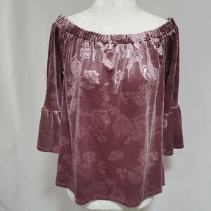 Elegant Mauve Off-Shoulder Top Size Small NWT